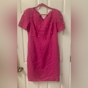 Vintage David Warren NY  Pink Beaded Dress SZ 12